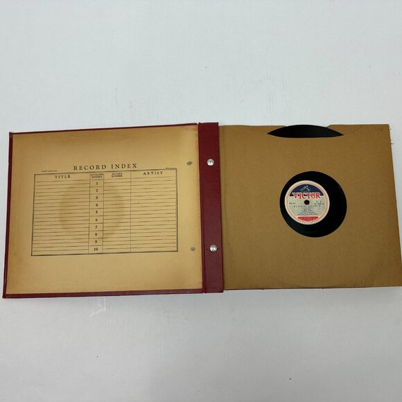 Vintage 78 RPM Record Album Book w/ 10 Shellac Discs Red Embossed VG German - Picture 14 of 14
